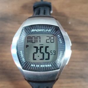Men’s Sportline Duo 1010 4960 Black Digital Watch‎ Heart Monitor